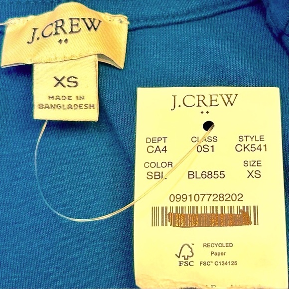 NWT J. Crew Factory Blue Tiered Knit Mixy Midi Dress with Pockets, Size XS - Picture 12 of 14